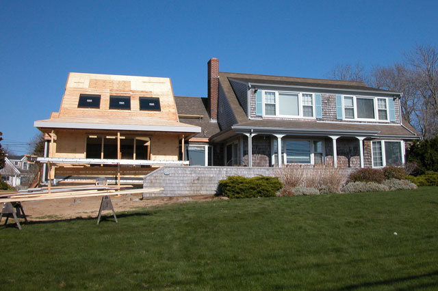 Cape Cod addition during construction